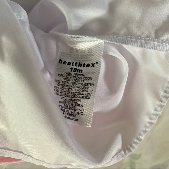 Healthtex Baby White and Pink Dress with Flower 18m - Picture 8 of 8